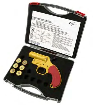 Lance-fusée pistolet jaune avec valise