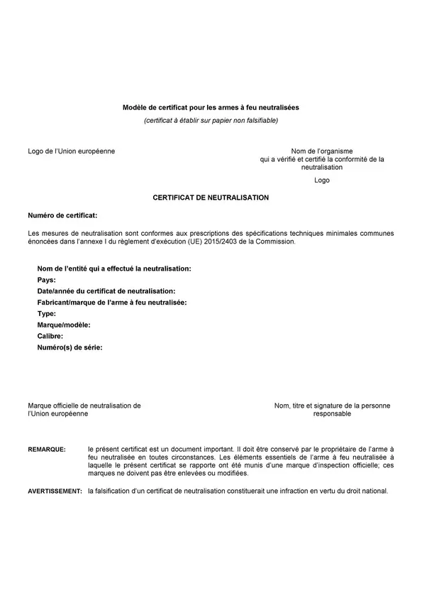 Certificat européen