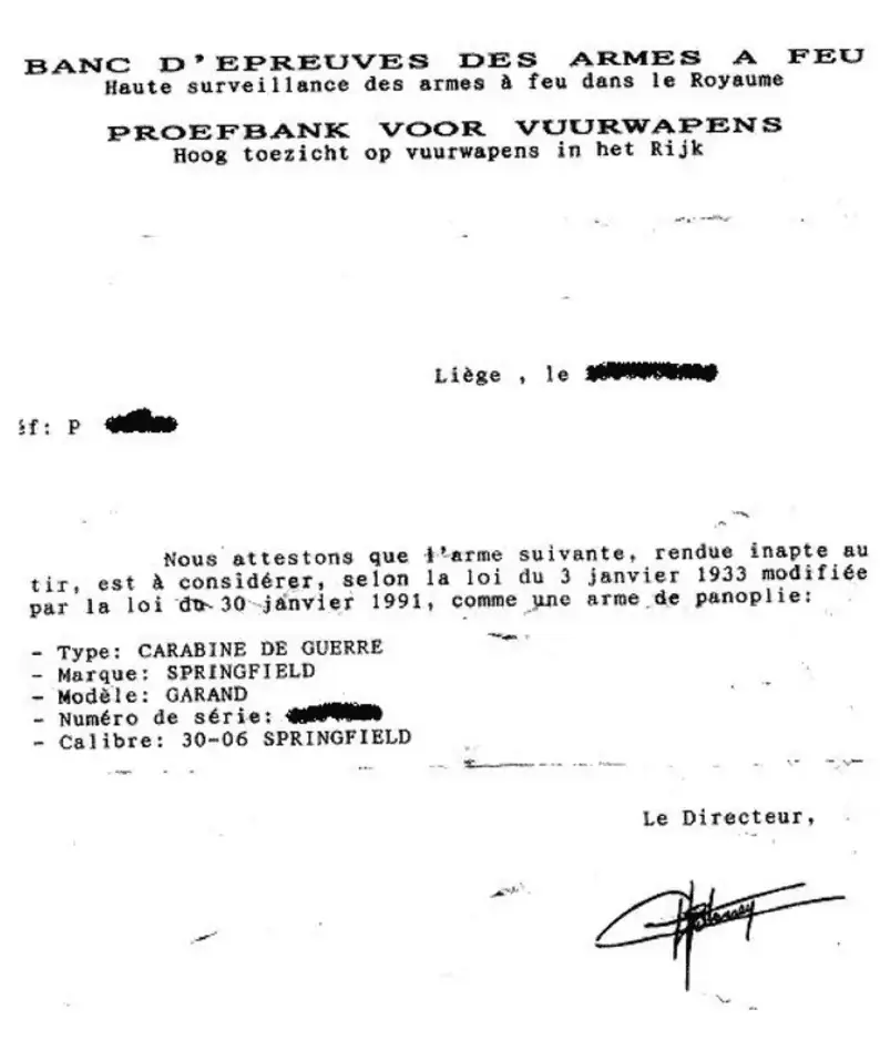 Certificat belge 1